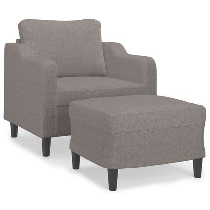 Fauteuil avec repose-pied Taupe 60 cm Tissu