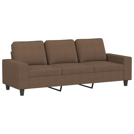 Canapé à 3 places avec repose-pieds Marron 180 cm Tissu
