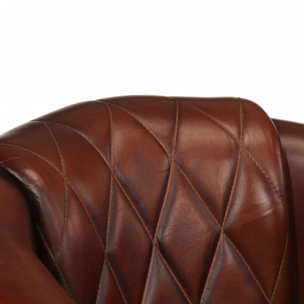 Chaise cabriolet marron cuir véritable