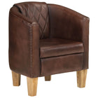 Fauteuil Marron foncé Cuir véritable