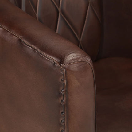 Fauteuil Marron foncé Cuir véritable