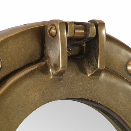 Miroir en forme de hublot mural Ø38 cm aluminium et verre