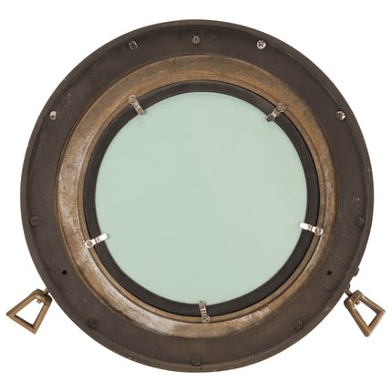 Miroir en forme de porthole mural Ø50 cm aluminium et verre