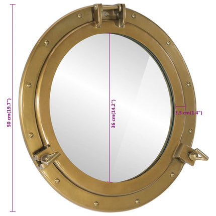 Miroir en forme de porthole mural Ø50 cm aluminium et verre