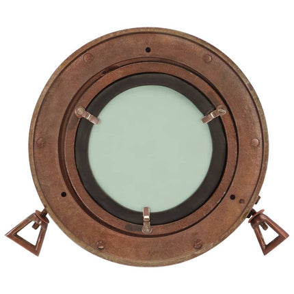 Miroir en forme de porthole mural Ø23 cm aluminium et verre