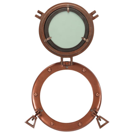 Miroir en forme de porthole mural Ø23 cm aluminium et verre