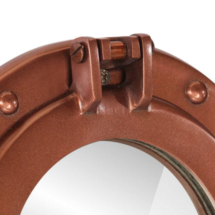 Miroir en forme de porthole mural Ø23 cm aluminium et verre
