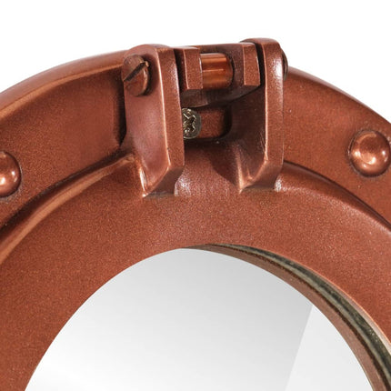 Miroir en forme de hublot mural Ø30 cm aluminium et verre