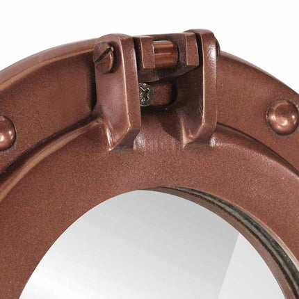 Miroir en forme de hublot mural Ø38 cm aluminium et verre