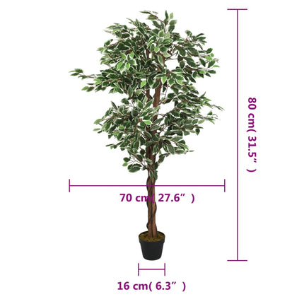 Ficus artificiel 378 feuilles 80 cm vert