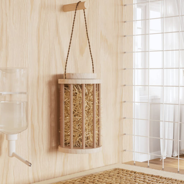 Mangeoire à foin pour lapins Ø15x25,5 cm bois massif de sapin