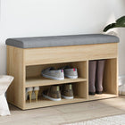 Banc à chaussures chêne sonoma 82x32x45,5 cm bois d'ingénierie