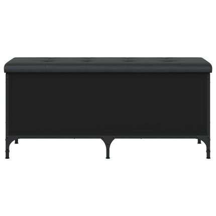 Banc de rangement noir 102x42x45 cm bois d'ingénierie