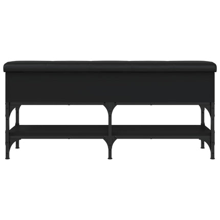 Banc à chaussures noir 102x32x45 cm bois d'ingénierie