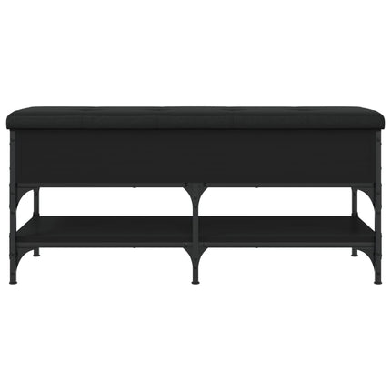 Banc à chaussures noir 102x42x45 cm bois d'ingénierie