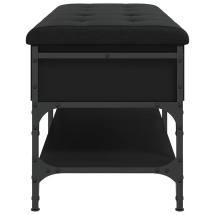 Banc à chaussures noir 102x42x45 cm bois d'ingénierie