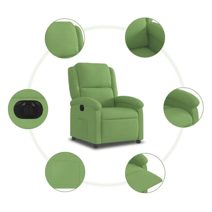 Fauteuil inclinable électrique vert clair velours
