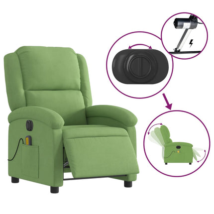 Fauteuil inclinable de massage électrique vert clair velours