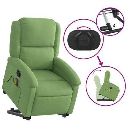 Fauteuil de massage inclinable Vert clair Velours