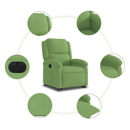 Fauteuil inclinable électrique vert clair velours