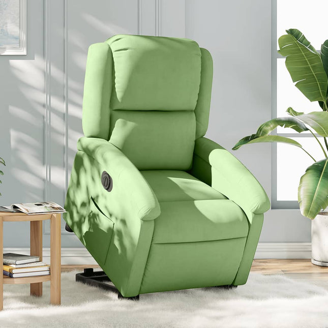 Fauteuil inclinable électrique vert clair velours
