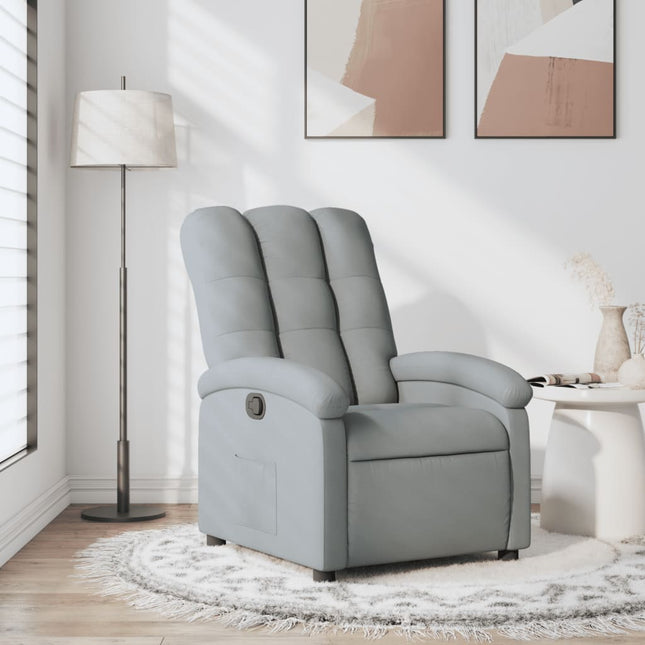 Fauteuil inclinable en tissu gris clair