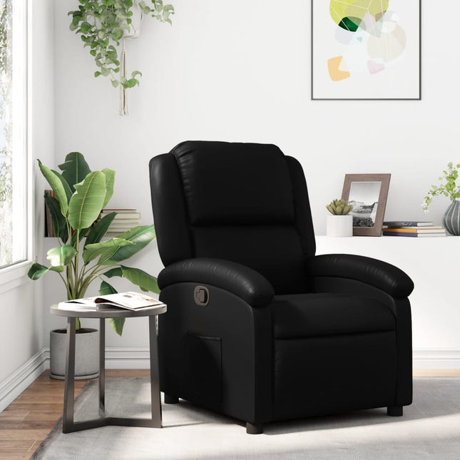 Fauteuil inclinable noir similicuir