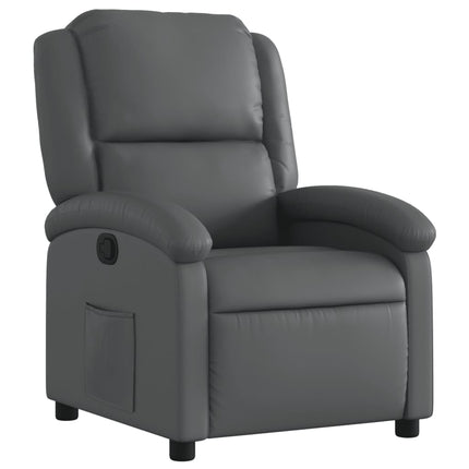 Fauteuil inclinable gris similicuir