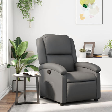 Fauteuil inclinable gris similicuir
