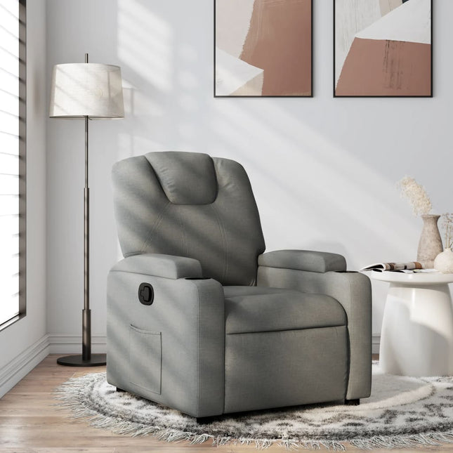 Fauteuil inclinable en tissu gris foncé