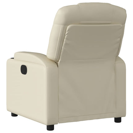 Fauteuil inclinable en similicuir crème