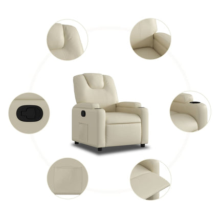 Fauteuil inclinable en similicuir crème