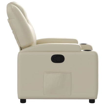 Fauteuil inclinable en similicuir crème