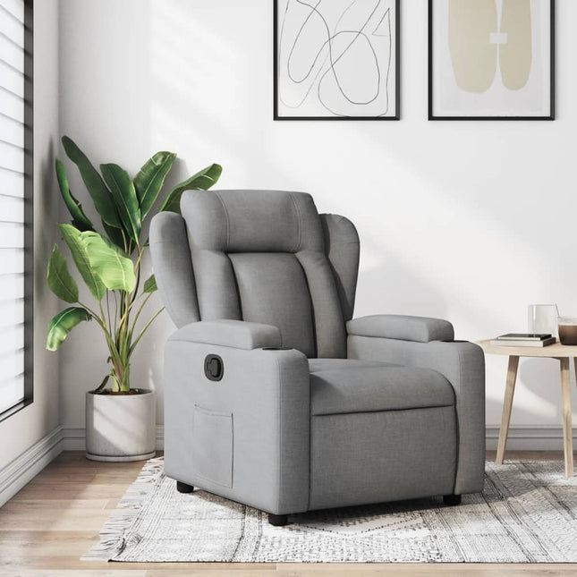 Fauteuil inclinable en tissu gris clair