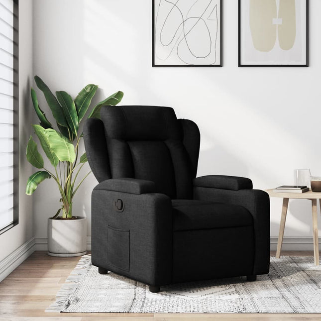Fauteuil inclinable en tissu noir