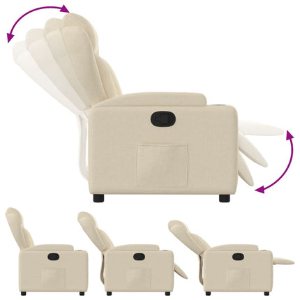 Fauteuil inclinable en tissu crème