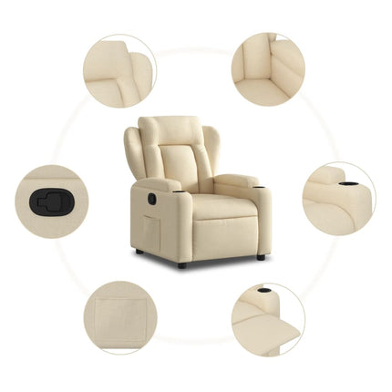 Fauteuil inclinable en tissu crème