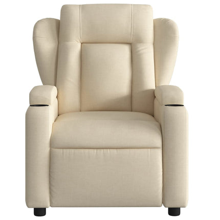 Fauteuil inclinable en tissu crème