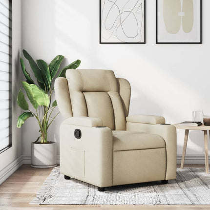 Fauteuil inclinable en tissu crème