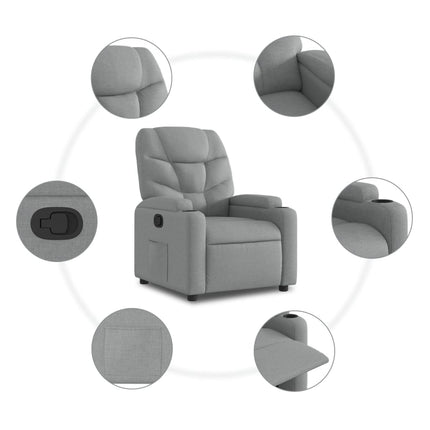 Fauteuil inclinable en tissu gris clair