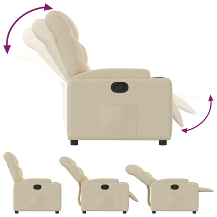 Fauteuil inclinable en tissu crème
