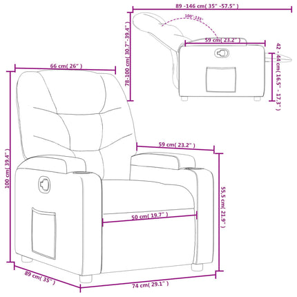 Fauteuil inclinable en tissu crème