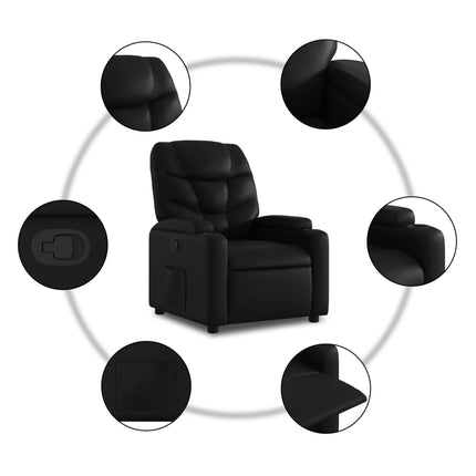 Fauteuil inclinable en similicuir noir