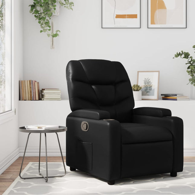 Fauteuil inclinable en similicuir noir