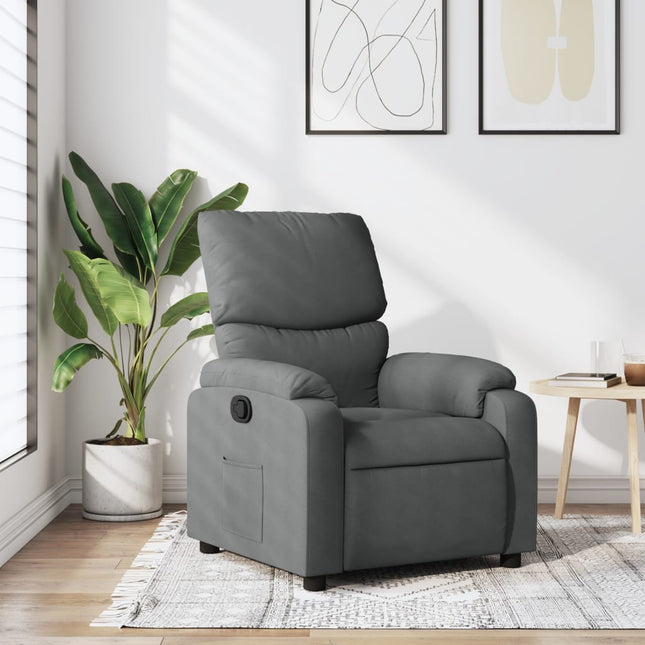 Fauteuil inclinable en tissu gris foncé