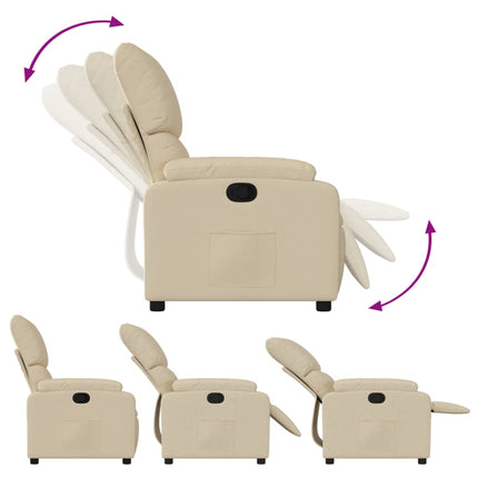 Fauteuil inclinable en tissu crème