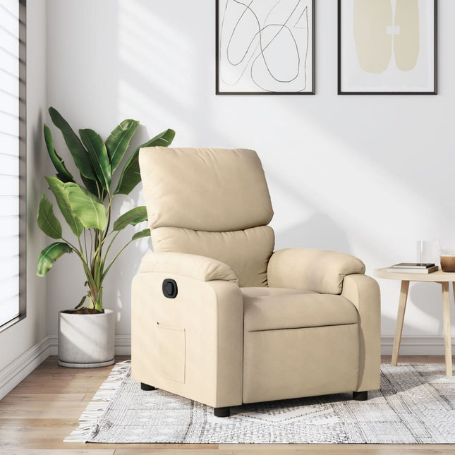 Fauteuil inclinable en tissu crème