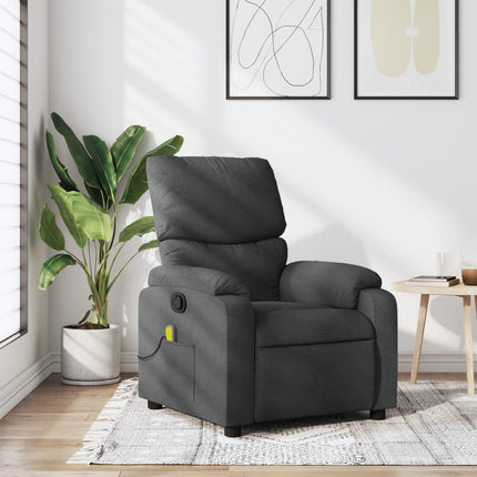Fauteuil de massage inclinable gris foncé tissu