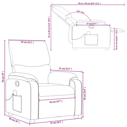 Fauteuil de massage inclinable crème tissu