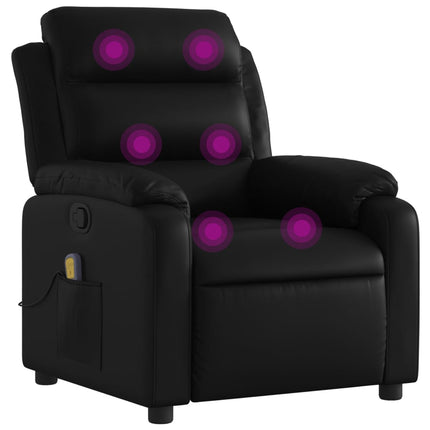 Fauteuil de massage inclinable noir similicuir